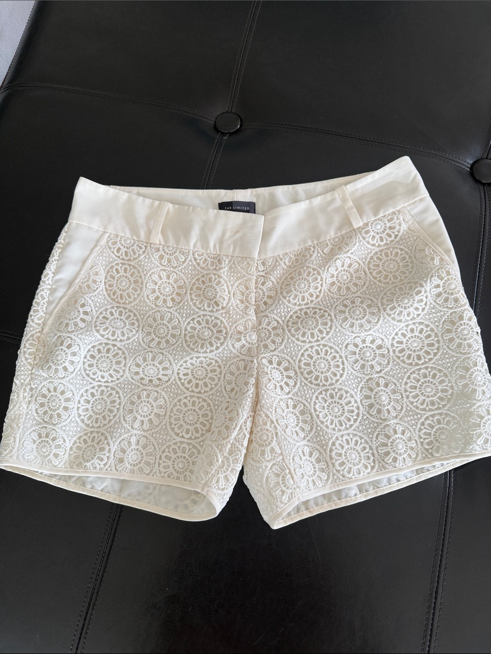 The Limited White Lace Overlay Bermuda Shorts